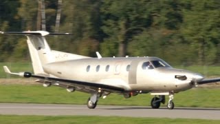 Pilatus PC12 LXJFH Take Off at Bern Airport  View of Swiss Alps [upl. by Mcmath333]