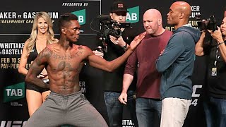 ISRAEL ADESANYA Face off ▶ TOP5 WEIGHINS in UFC ◀ BEST STAREDOWNS by Adesanya HD [upl. by Fidole]