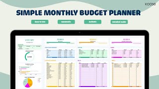 Best Budget Planner for Beginner in 2024  Simple Monthly Budget Planner for Google Sheets [upl. by Karlyn]