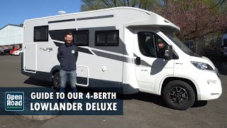 Luxury 4berth Motorhome Lowlander Deluxe  Open Road Scotland [upl. by Yboc22]