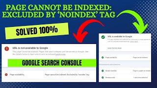 How Fix Page cannot be indexed Excluded by ‘noindex Tag  Google Search Console Url Inspection [upl. by Theola]