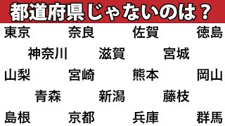 【脳を鍛える】都道府県じゃないのはどれ？1つだけ違うものが混ざっています [upl. by Ymirej]