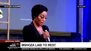 Khanyi Mbau pays tribute to Mshoza [upl. by Ramyaj]