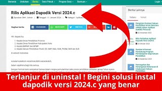 Terlanjur di uninstal  Begini solusi instal dapodik versi 2024c yang benar [upl. by Natassia]