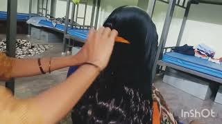 part 2 combing lices  most request video combing oiling hairs traditional shailaja [upl. by Airrotal]