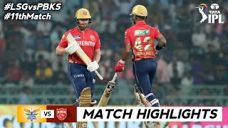 Lucknow Super Giants vs Punjab Kings IPL 11th Match Highlights 2024  PBKS vs LSG IPL 2024 Highlight [upl. by Adnovahs369]