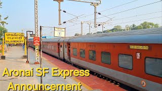 Aronai SF Express Announcement Silchar to Thiruvananthapuram 12508 SCL TVC Exp Arriving Rajahmundry [upl. by Delmer890]