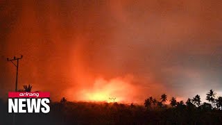 Indonesias Mt Lewotobi LakiLaki volcano erupts killing at least 10 [upl. by Anerual]