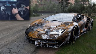 Rebuilding Lamborghini Centenario  Forza Horizon 5 Steering Wheel Gameplay [upl. by Karim]