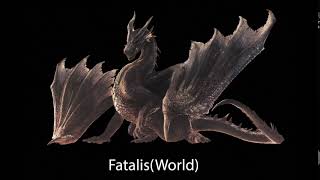 Monster Hunter Roars Fatalis Roar Comparison [upl. by Bourque]