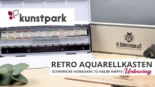 Retro Schmincke HORADAM Aquarellkasten mit 12 halben Näpfen  Unboxing 🎨 [upl. by Adan]