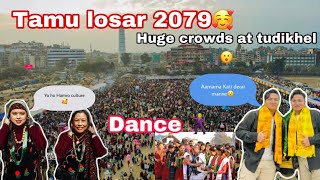 Tamu losar 2079huge crowd at tudikhel Kathmandu 😮🙈ramlaxmantamang1771 [upl. by Nyllij]