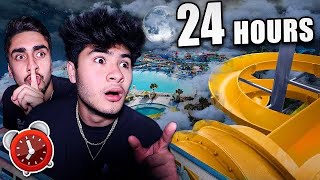 24 HOUR OVERNIGHT CHALLENGE in WATERPARK [upl. by Anazraf]