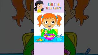 A little girl and healthy food  Coloring  Kids Songs ✨💖🌟 shorts kidssongs coloring [upl. by Ahsot]