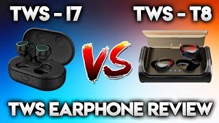 TWS i7 VS TWS T8  Bluetooth 5 wireless earbuds [upl. by Nrubloc66]