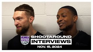 Domantas Sabonis amp De’Aaron Fox  Shootaround Interviews 111524 [upl. by Woodie]