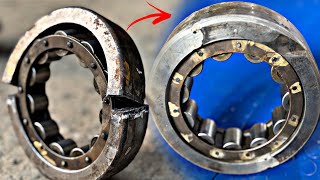 How To Repair Broken Outer Ring Of Giant BearingHow To Repair Old Broken Barings Perfectly [upl. by Aryahay]