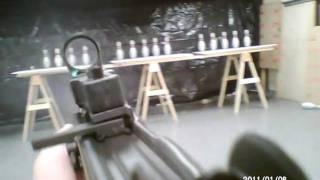 Bowling Pin shoot  Full auto Uzi 22  1811 [upl. by Trude]