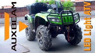 Auxbeam LED Light Bar Install and Test Drive ATV Arctic Cat 700 [upl. by Cleve]