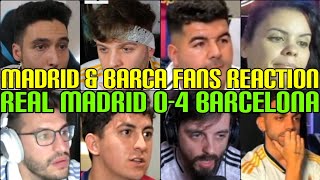 MADRID amp BARCA FANS REACTION TO REAL MADRID 04 FC BARCELONA  FANS CHANNEL [upl. by Carline412]