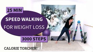 25 MIN SPEED WALKING WORKOUT FOR WEIGHT LOSS  3000 STEPS FAST WALKING EXERCISES  TORCH CALORIES [upl. by Honeyman]