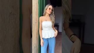 Look com blusa balonê tendência do verão [upl. by Luaped]