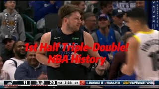 NBA Record 1st half triple double Doncic [upl. by Rebekkah]