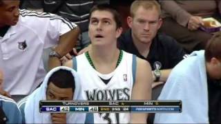 Darko Milicic vs Kings 200910 NBA regular season [upl. by Vani]