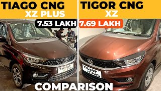 Tata Tiago cng xz plus vs Tata Tigor cng Xz comparison l Tiago cng vs Tigor cng comparison l MRCars [upl. by Armallas]