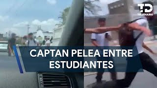 Captan pelea entre estudiantes de preparatoria en Monterrey [upl. by Henricks]