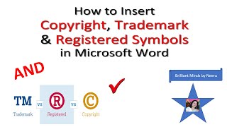 Insert Copyright Registered and Trademark Symbols in WORDTrademark vs Copyright vs Registered [upl. by Reniti]