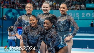 The US womens gymnastics team came to shine in qualifying at the Paris Olympics  NBC Sports [upl. by Ggerk]