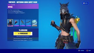 NEW WITCHING WING QUEST PACK Fortnite Item Shop January 25th 2022 MYNA SKIN [upl. by Marucci]