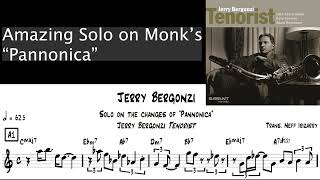 Pannonica Jerry Bergonzi Tenor Sax Solo Transcription MONK [upl. by Susann923]