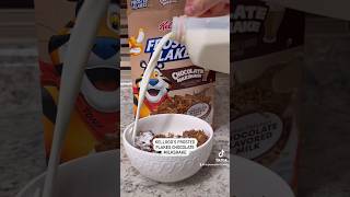 Kelloggs Frosted Flakes Chocolate Milkshake cereal cereal breakfast chocolate snacks [upl. by Rozamond]