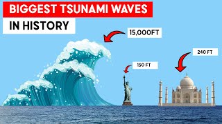 11 Biggest Tsunami  Tsunami Height Comparison [upl. by Laamaj]