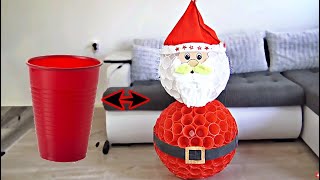 DIY Santa Claus from CUPS  Christmas decor [upl. by Geiss64]