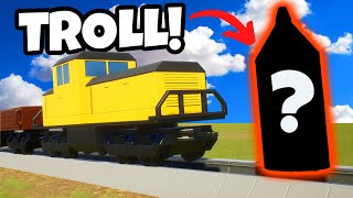 We TROLLED OB With a FAKE Lego Train Stopping Device in Brick Rigs [upl. by Eamaj]