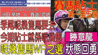 【賽馬貼士提供】2024年6月23日 沙田 第一至五場 呢季尾呢幾隻馬要去 今期貼士就係呢幾隻 勝意龍 狀態回勇 賽馬貼士 賽馬 賽馬投注 賽馬分析 [upl. by Ydna]