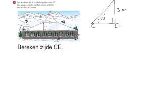 Zijde berekenen met de tangens en de stelling van Pythagoras [upl. by Kcirdef]