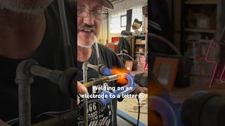 Welding an electrode on real neon glass [upl. by Hoenack]