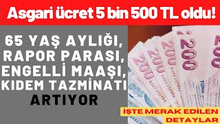 65 YAŞ AYLIĞI RAPOR PARASI ENGELLİ MAAŞI VE KIDEM TAZMİNATI ARTIYOR [upl. by Aneliram56]