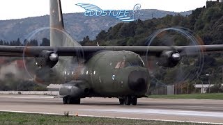 Luftwaffe Transall C160D  Takeoff with Amazing Propeller Tip Vortices [upl. by Dacey]