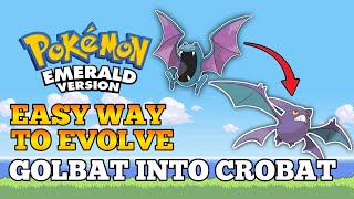 Pokemon Emerald  How To Evolve Golbat Into Crobat  Hoen Pokedex [upl. by Amikat]