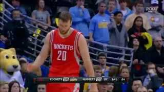 Donatas Motiejunas works over Kenneth Faried in overtime [upl. by Esital]