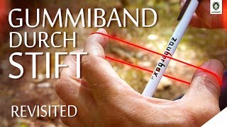 GUMMIBAND DURCHDRINGT STIFT erklärt  Visuell spontan verblüffend  Erklärung Tutorial [upl. by Arza434]