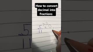 Maths  convert decimal into fraction [upl. by Eimrots]