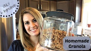 HOMEMADE GRANOLA  ONLY 6 INGREDIENTS  COOK WITH ME [upl. by Hakym]