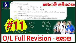 Samagami samikarana  Nyasa matrix and Simultaneous Equations OL maths sinhala Garde 10 amp 11 [upl. by Anade]