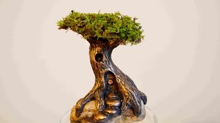 How To Sculpt A Polymer Clay Fairy Tree House [upl. by Cloutman]